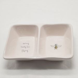 Rae Dunn Divided Ceramic Dish Artisan Collection Burly Bee